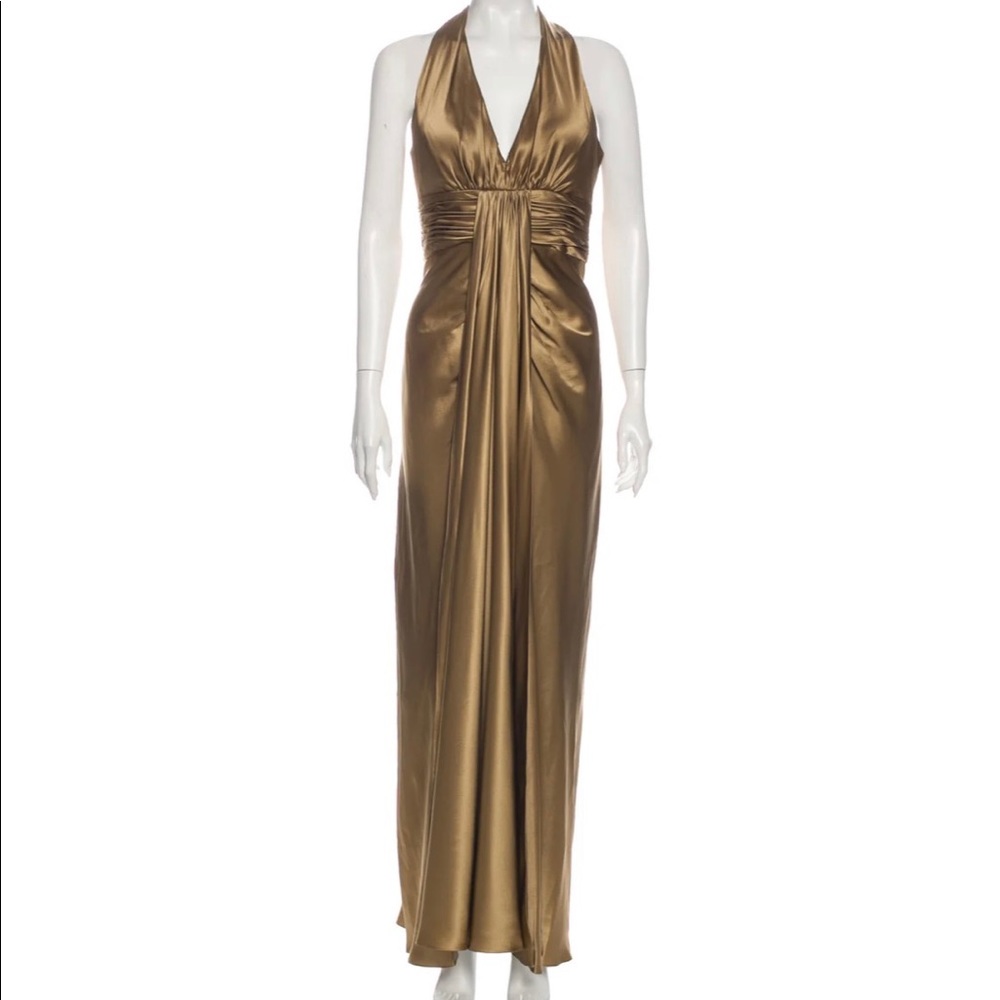 marc bouwer slik long dress gold size S